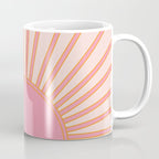   Sun Sunrise Pink Sun Print Sunshine Retro Sun Wall Art Vintage Boho Geometric Line Modern Decor  Coffee Mug Gallery Image 1