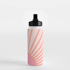   Sun Sunrise Pink Sun Print Sunshine Retro Sun Wall Art Vintage Boho Geometric Line Modern Decor  Water Bottle Gallery Image 2