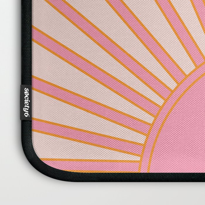   Sun Sunrise Pink Sun Print Sunshine Retro Sun Wall Art Vintage Boho Geometric Line Modern Decor  Laptop Sleeve Gallery Image 3