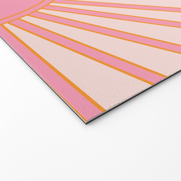   Sun Sunrise Pink Sun Print Sunshine Retro Sun Wall Art Vintage Boho Geometric Line Modern Decor  Welcome Mat Gallery Image 2