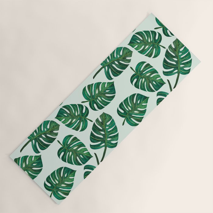 Monstera Watercolor Pattern Yoga Mat Gallery Image 1