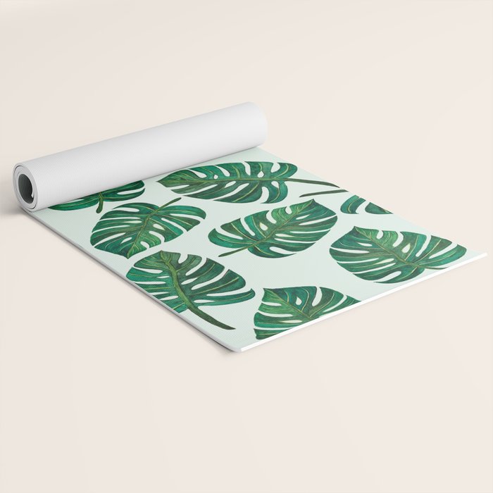 Monstera Watercolor Pattern Yoga Mat Gallery Image 2