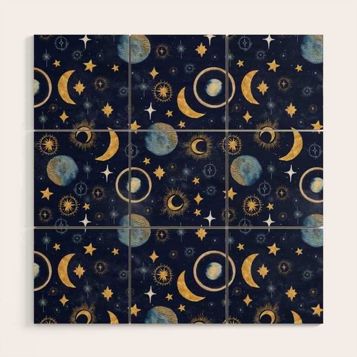 Starry night sky ABS 1 Wood Wall Art Gallery Image 1