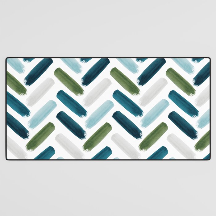 Painted Herringbone - oceanic Desk Mat Gallery Image 3