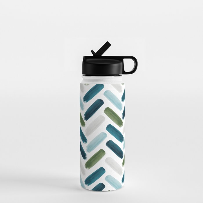 Painted Herringbone - oceanic Water Bottle Gallery Image 1