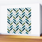 Painted Herringbone - oceanic Wall Mural Gallery Image 2