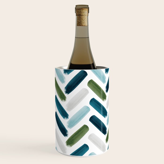 Painted Herringbone - oceanic Wine Chiller Gallery Image 3
