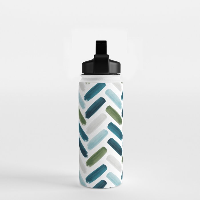 Painted Herringbone - oceanic Water Bottle Gallery Image 2