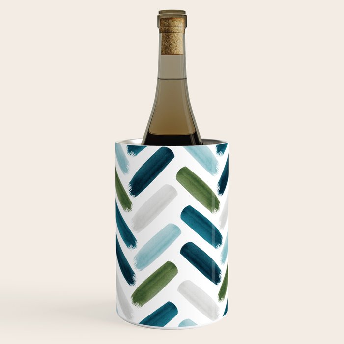 Painted Herringbone - oceanic Wine Chiller Gallery Image 2