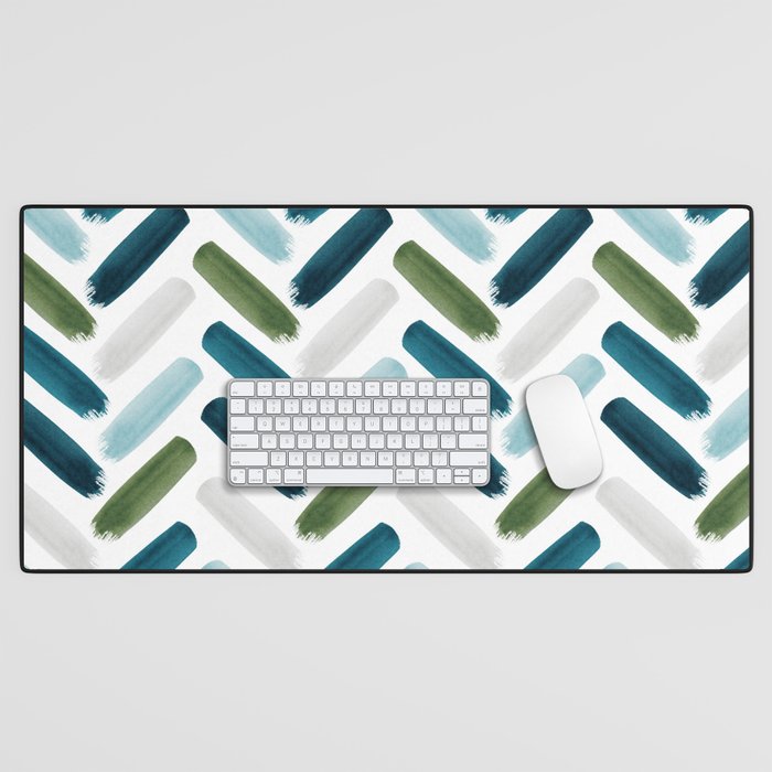 Painted Herringbone - oceanic Desk Mat Gallery Image 1