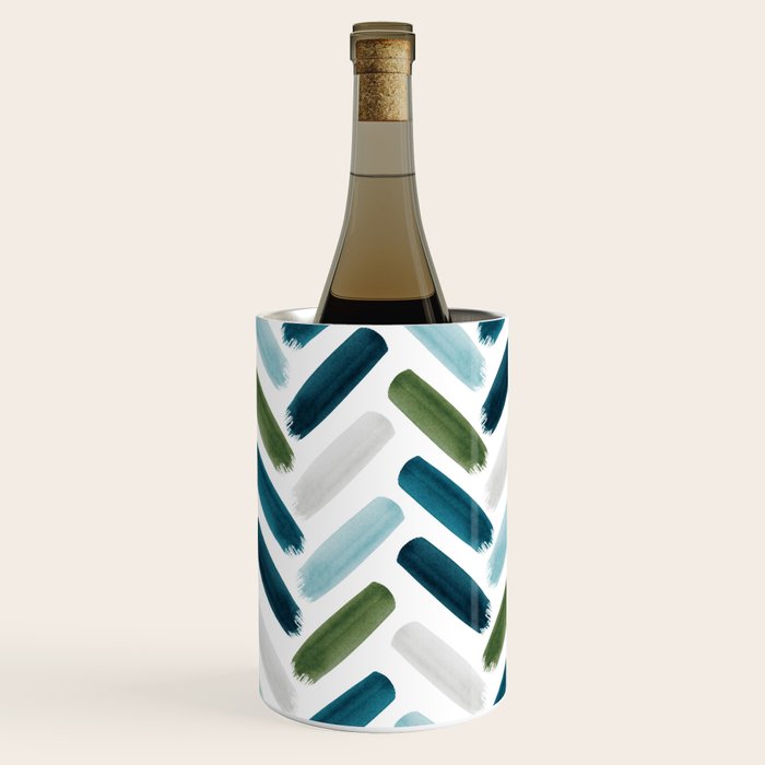 Painted Herringbone - oceanic Wine Chiller Gallery Image 1