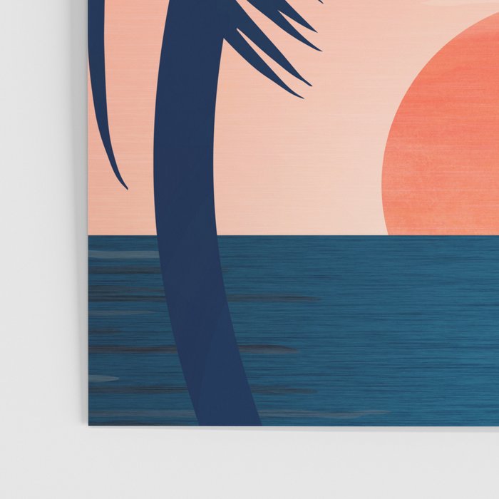 Sunset Palms - Peach Navy Palette Poster Gallery Image 3