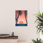 Sunset Palms - Peach Navy Palette Poster Gallery Image 2