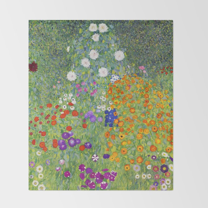Flower Garden - Gustav Klimt Throw Blanket Gallery Image 2