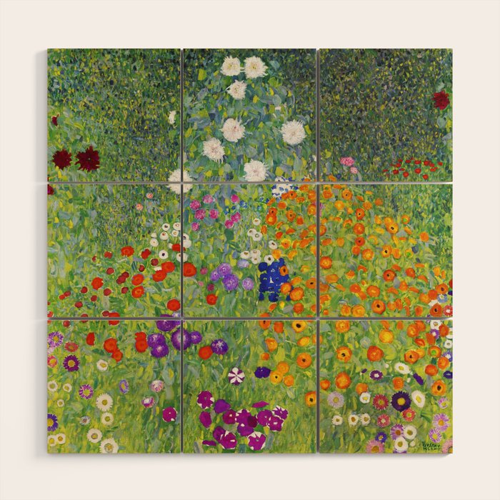 Flower Garden - Gustav Klimt Wood Wall Art Gallery Image 1