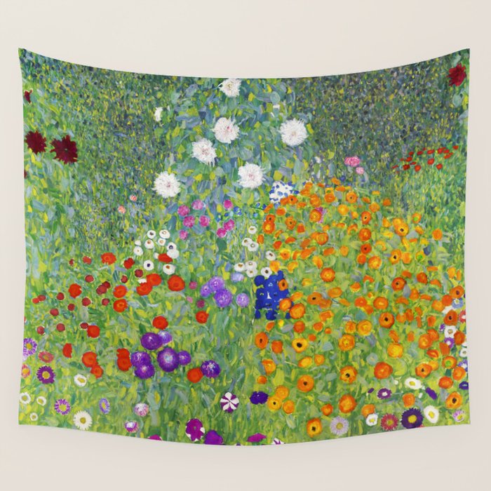 Flower Garden - Gustav Klimt Wall Tapestry Gallery Image 1