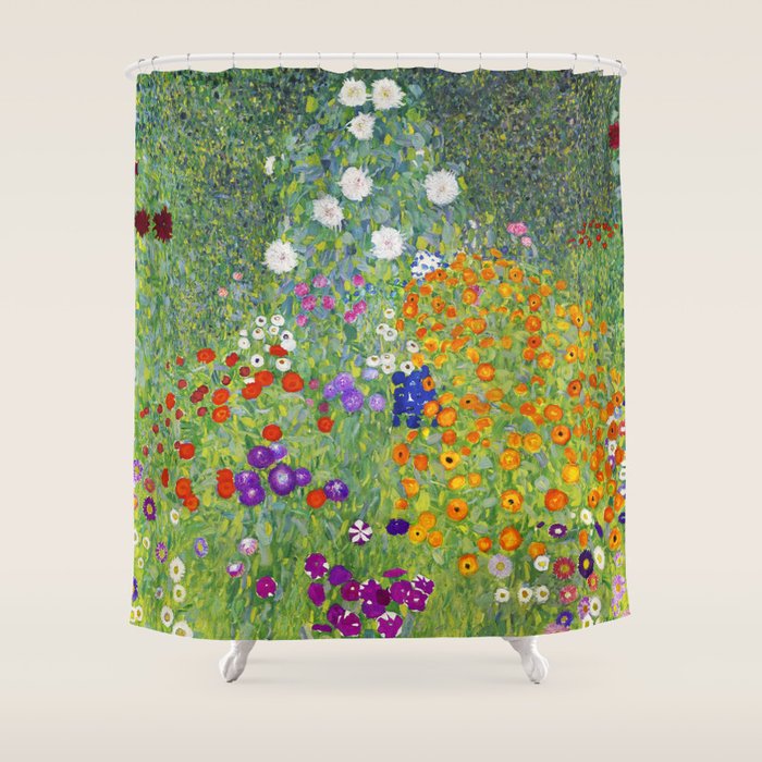 Flower Garden - Gustav Klimt Shower Curtain Gallery Image 1