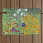 Flower Garden - Gustav Klimt Outdoor Rug Gallery Image 1