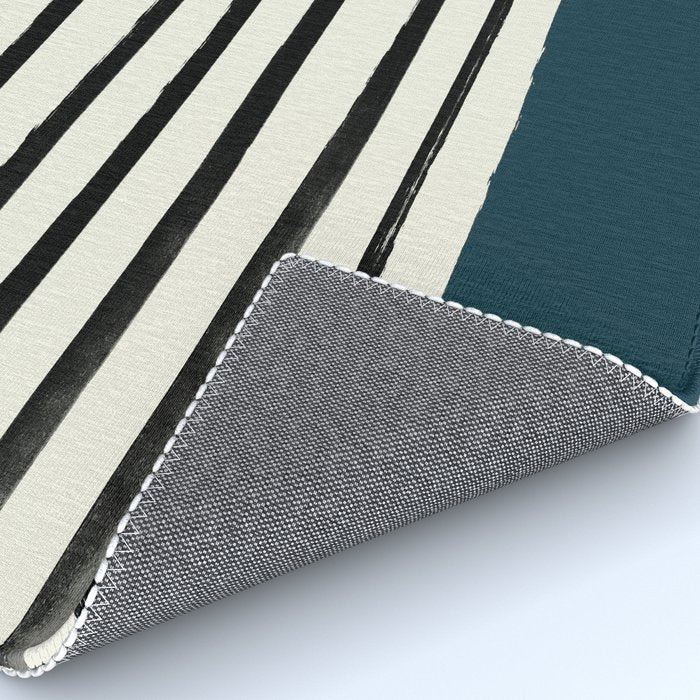 Dark Teal x Stripes Rug Gallery Image 4