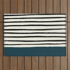 Dark Teal x Stripes Outdoor Rug Gallery Image 1