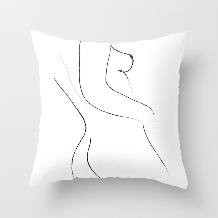 Minimal Line Drawing 2 Throw Pillow Gallery Image 6