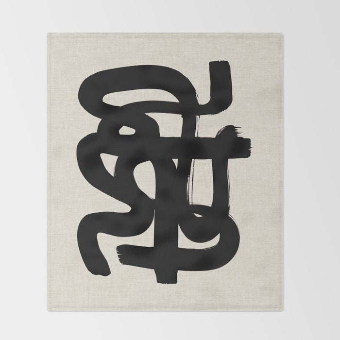 Slithering Ink Throw Blanket Gallery Image 2