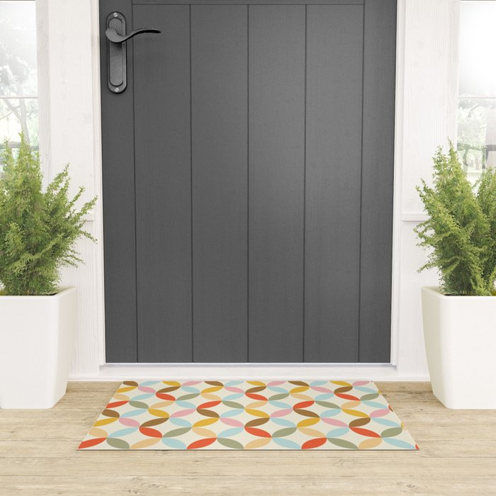  Mid-Century Mod Retro Pattern Welcome Mat Gallery Image 3