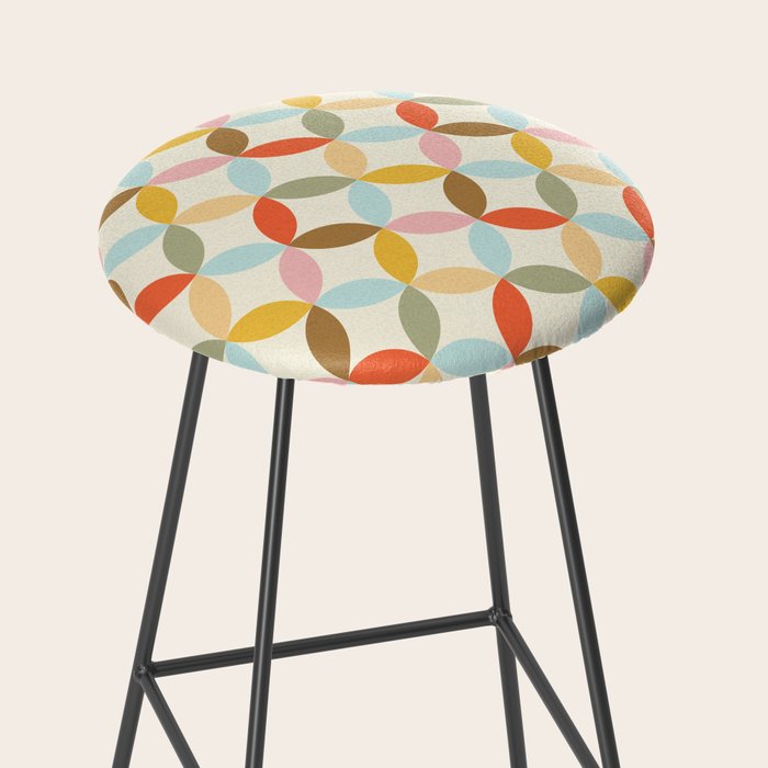  Mid-Century Mod Retro Pattern Stool Gallery Image 2