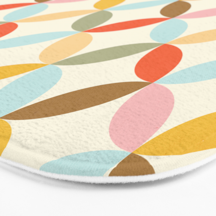  Mid-Century Mod Retro Pattern Bath Mat Gallery Image 3