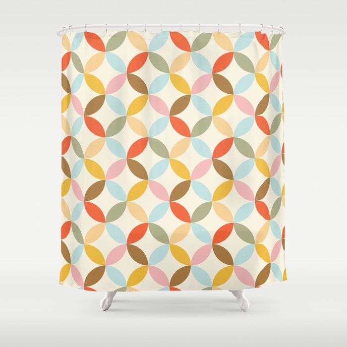  Mid-Century Mod Retro Pattern Shower Curtain Gallery Image 1