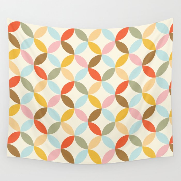  Mid-Century Mod Retro Pattern Wall Tapestry Gallery Image 4