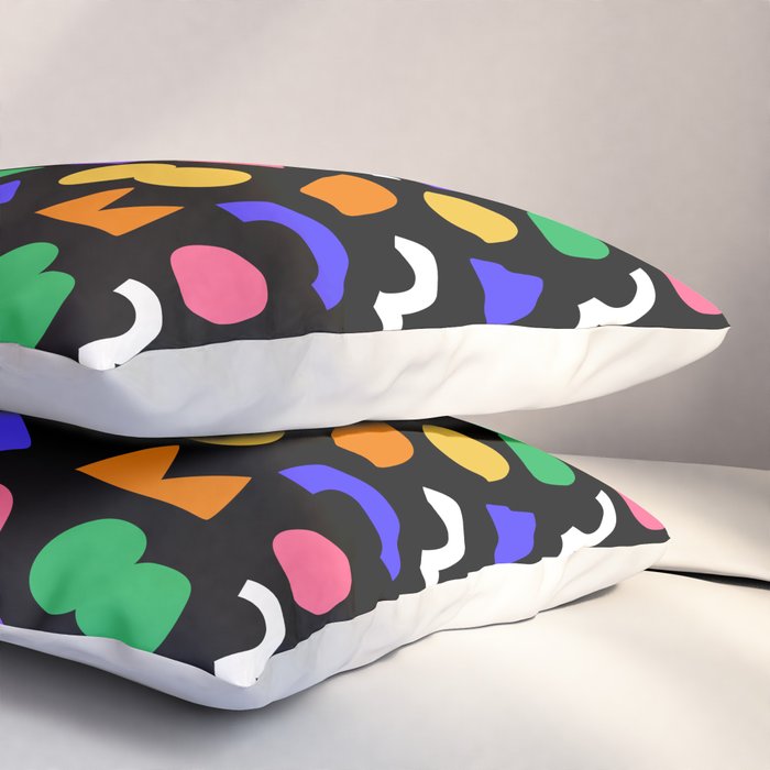 Colorful fun abstract shape art pattern Pillow Sham Gallery Image 3