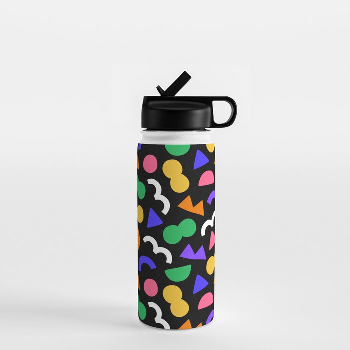 Colorful fun abstract shape art pattern Water Bottle Gallery Image 1
