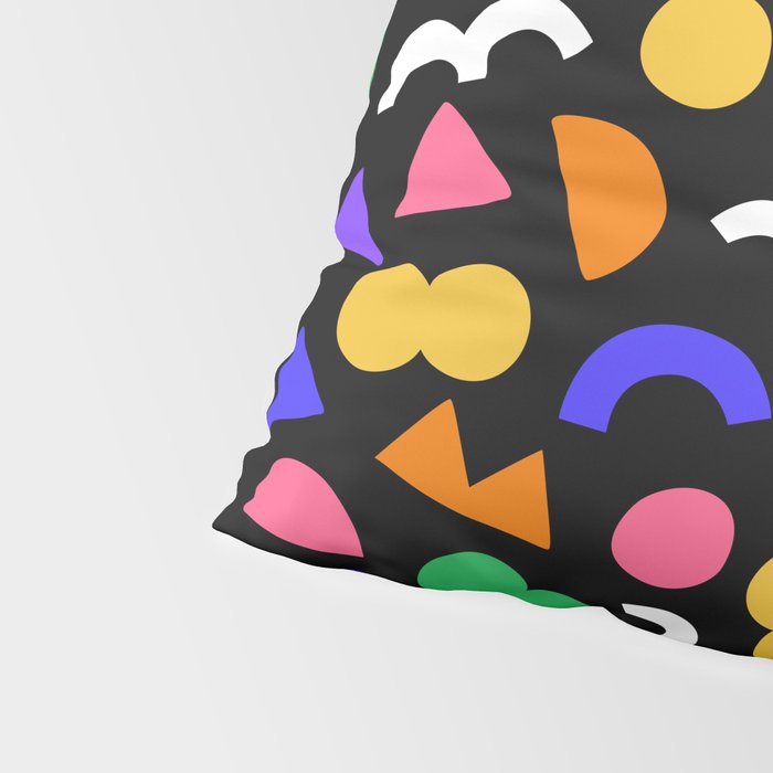 Colorful fun abstract shape art pattern Pillow Sham Gallery Image 4
