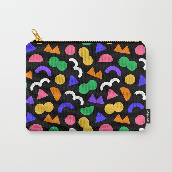 Colorful fun abstract shape art pattern Carry All Pouch Gallery Image 1