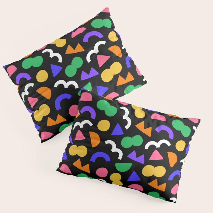 Colorful fun abstract shape art pattern Pillow Sham Gallery Image 3