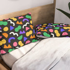 Colorful fun abstract shape art pattern Pillow Sham Gallery Image 2