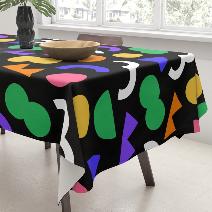 Colorful fun abstract shape art pattern Tablecloth Gallery Image 3
