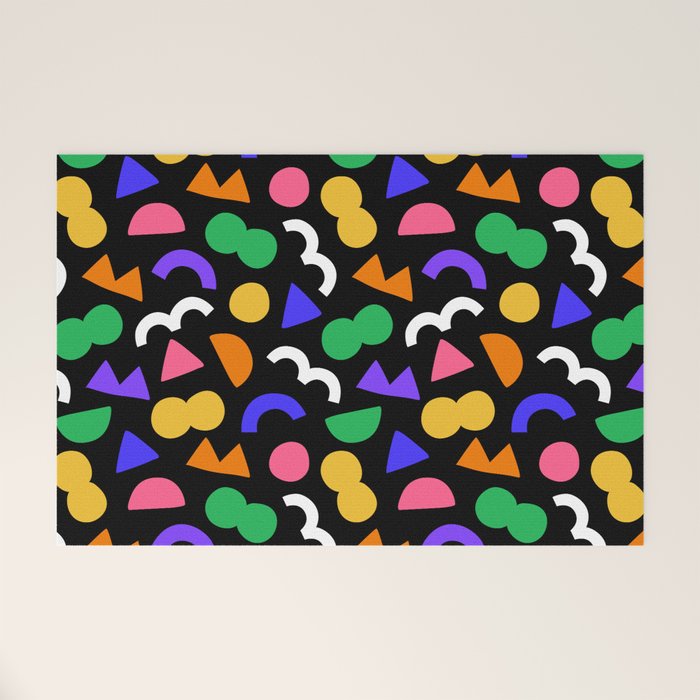Colorful fun abstract shape art pattern Welcome Mat Gallery Image 1