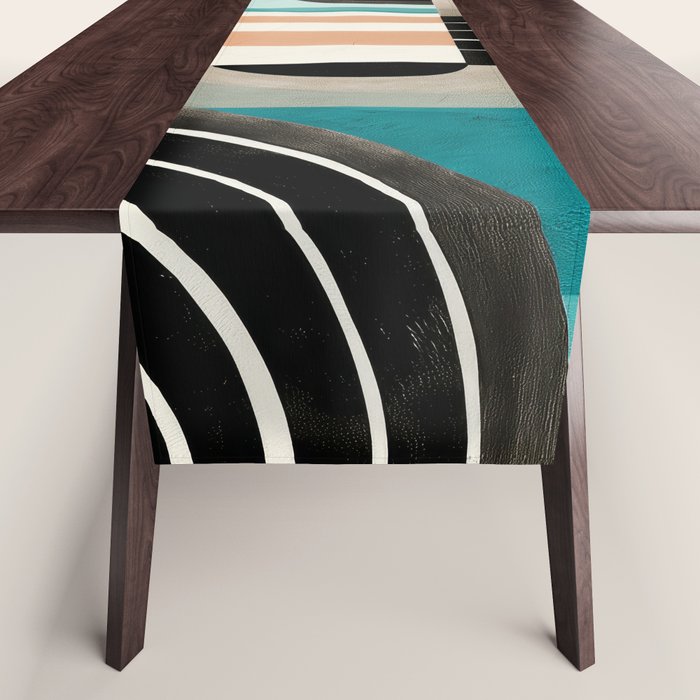 Retro Geometric Shapes 3 Table Runner Gallery Image 1