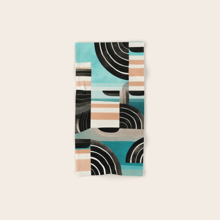 Retro Geometric Shapes 3 Bath Towel Gallery Image 1