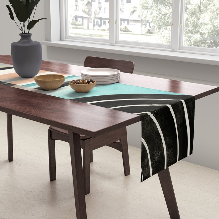 Retro Geometric Shapes 3 Table Runner Gallery Image 2