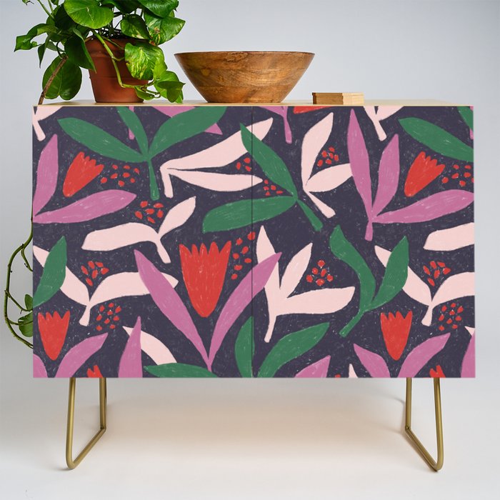 Hand Drawn Florals #2 Credenza Gallery Image 1