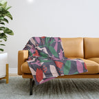 Hand Drawn Florals #2 Throw Blanket Gallery Image 1
