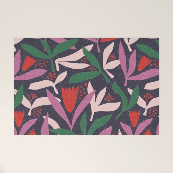 Hand Drawn Florals #2 Welcome Mat Gallery Image 1