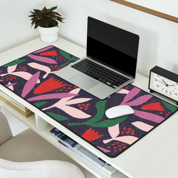 Hand Drawn Florals #2 Desk Mat Gallery Image 2