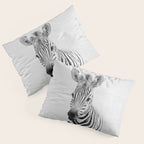 Baby Zebra - Black & White Pillow Sham Gallery Image 3