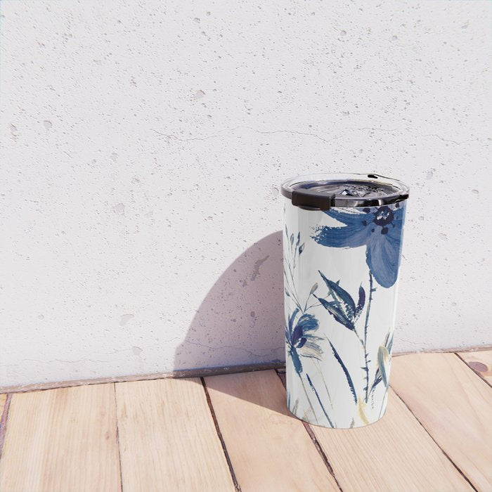 Blue flowers Travel Mug Gallery Image 4