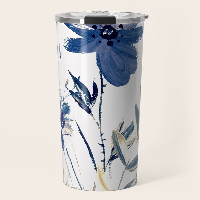 Blue flowers Travel Mug Gallery Image 1