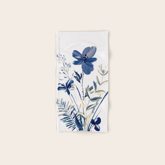 Blue flowers Bath Towel Gallery Image 1